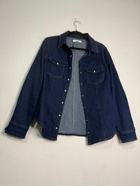 Vigoss Dark Blue Western Denim Shirt w pearlized snaps. Sz M. NWOT.